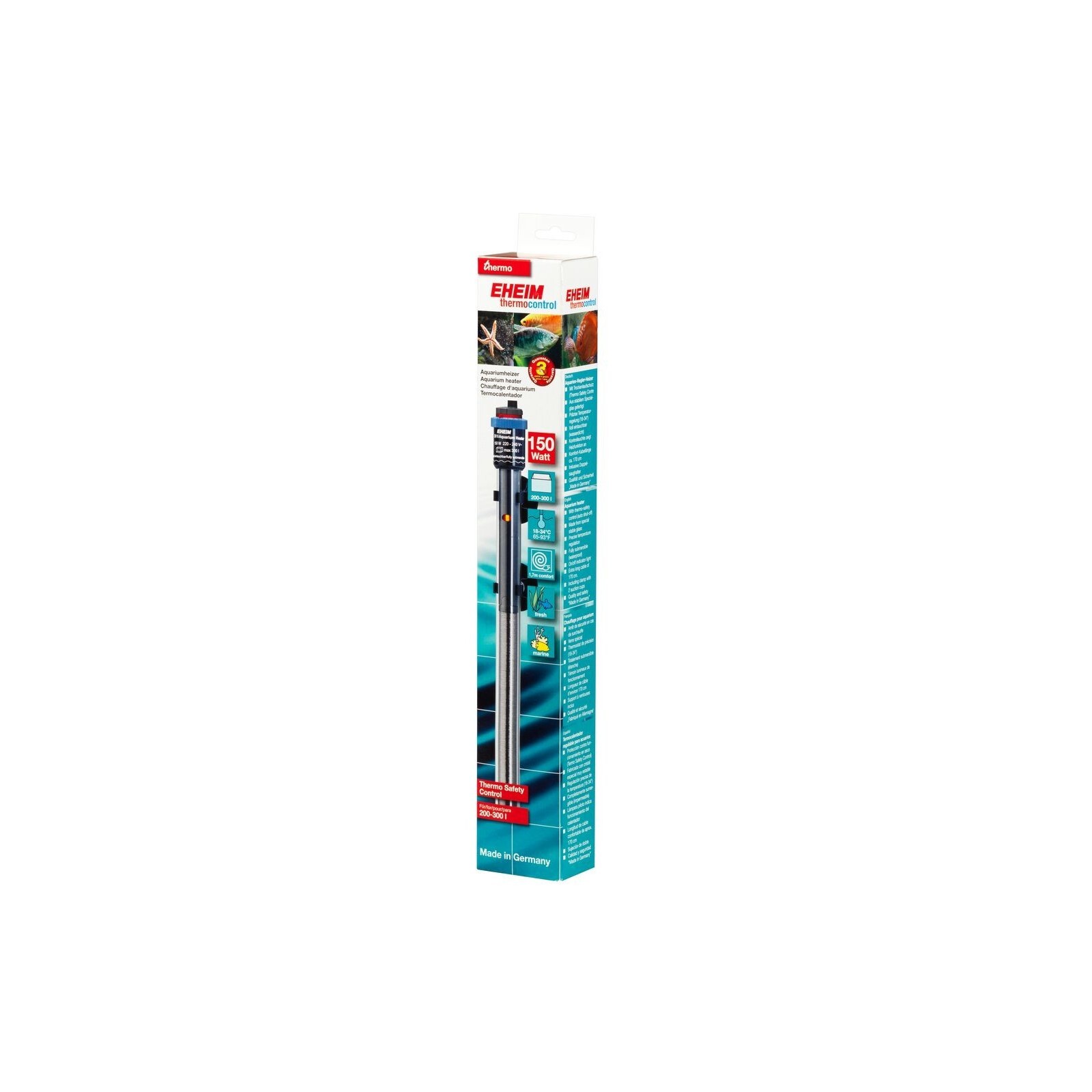 Eheim Jager Riscaldatore 150 watt per acquario Regolazione minimo/massimo 18°-34