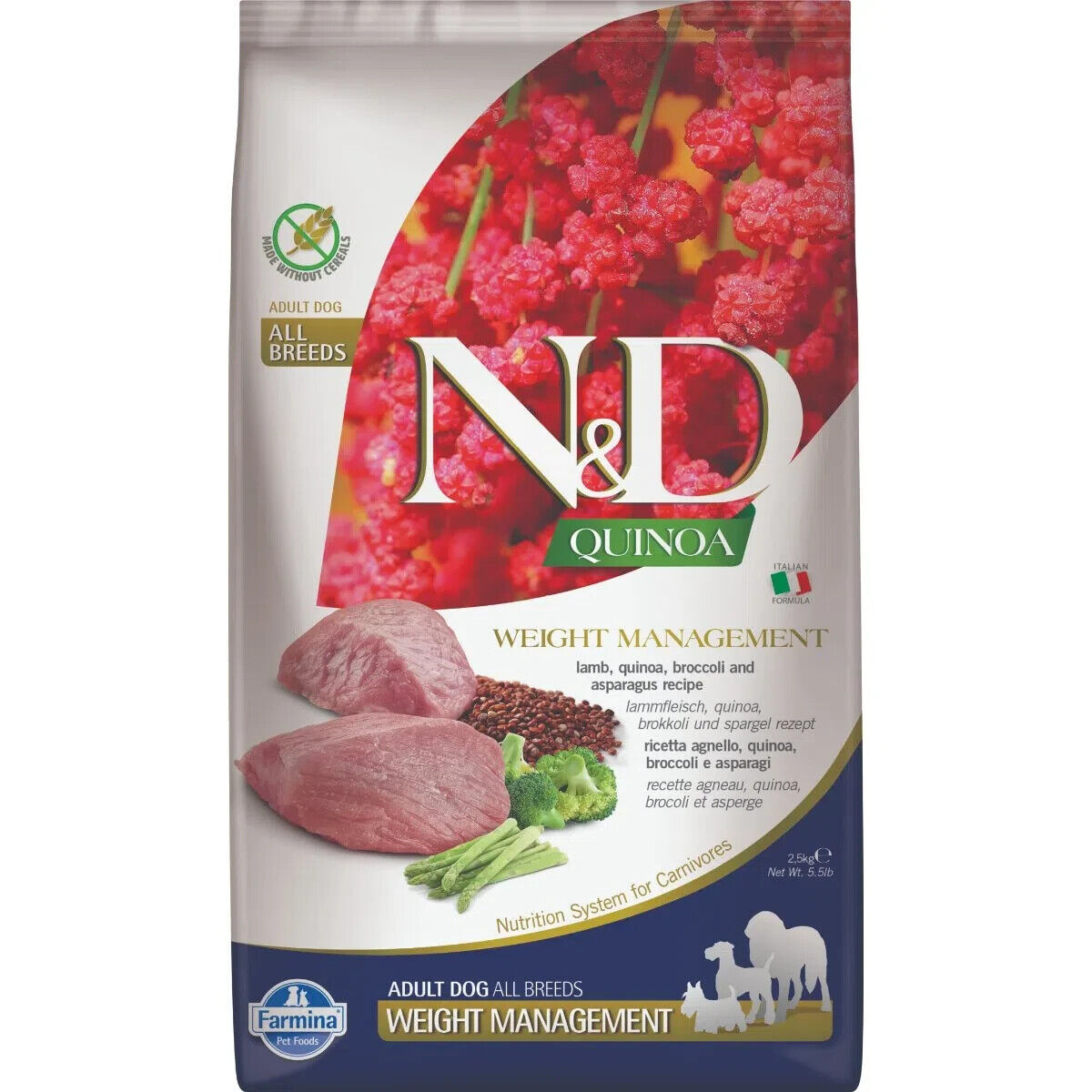 FARMINA Crocchette Quinoa  Weight Management per Cani sovrappeso 2,5 kg