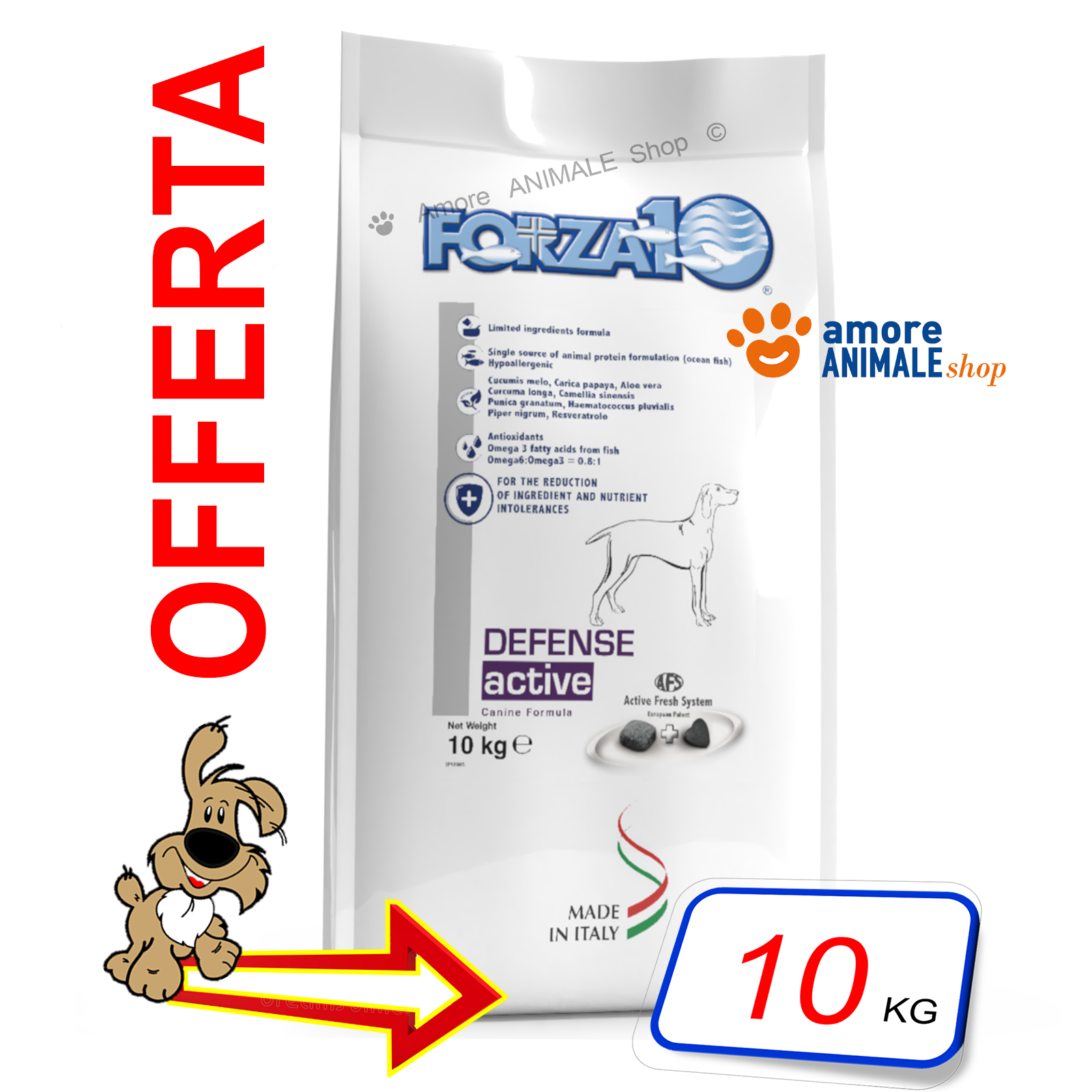 Forza10 Dog ACTIVE → Defense - 4 kg - Crocchette Per Cane, Alimento Cani