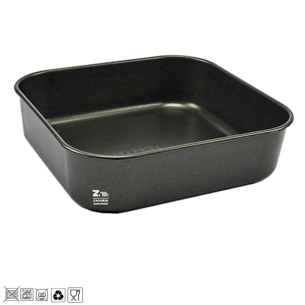 TEGLIA LASAGNERA QUADRA PIZZA FOCACCIA ALLUMINIO ANTIADERENTE CM 30 X 30 X 5,5H