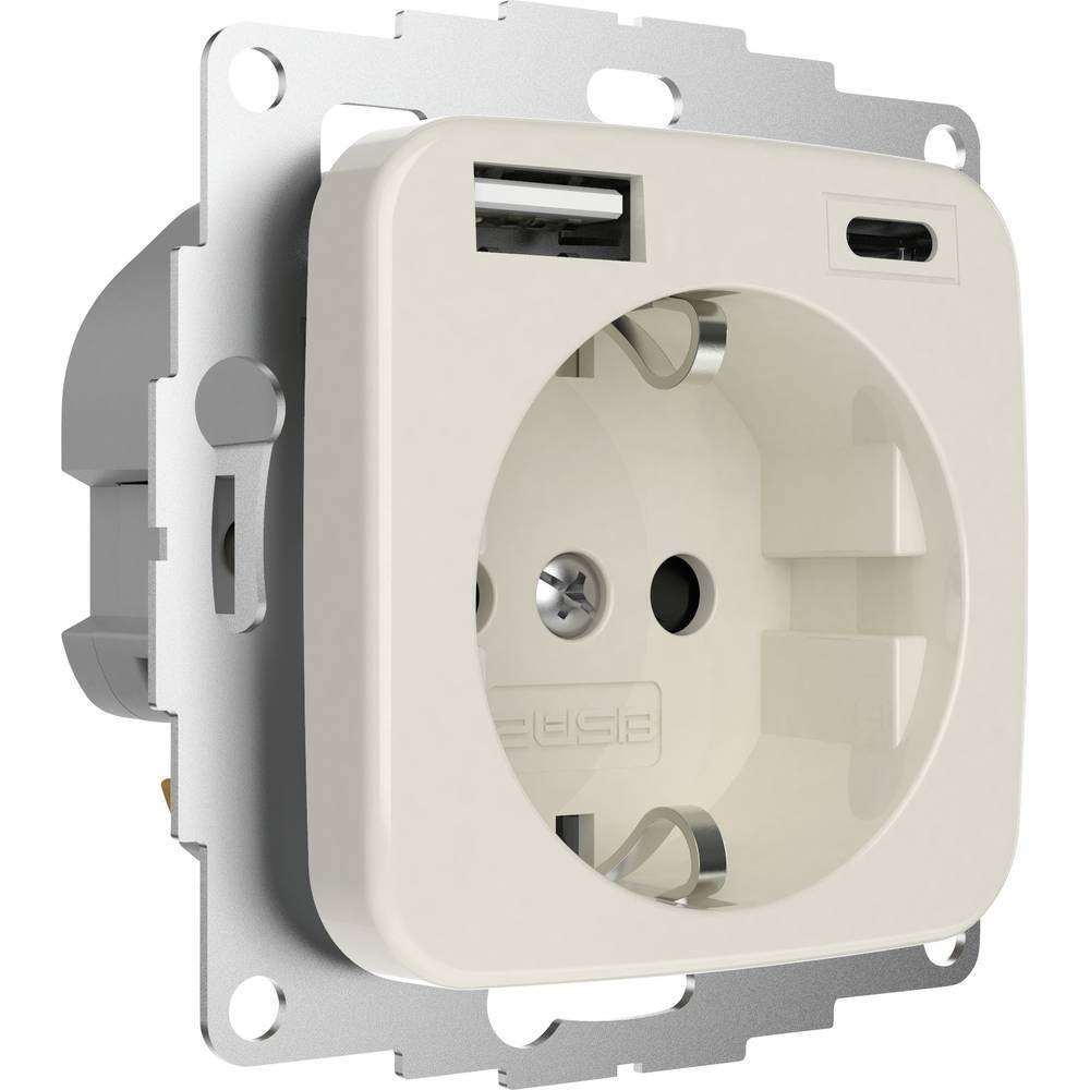 2USB 2U-449382 presa contatto di terra Protezione per i bambini, con uscita di