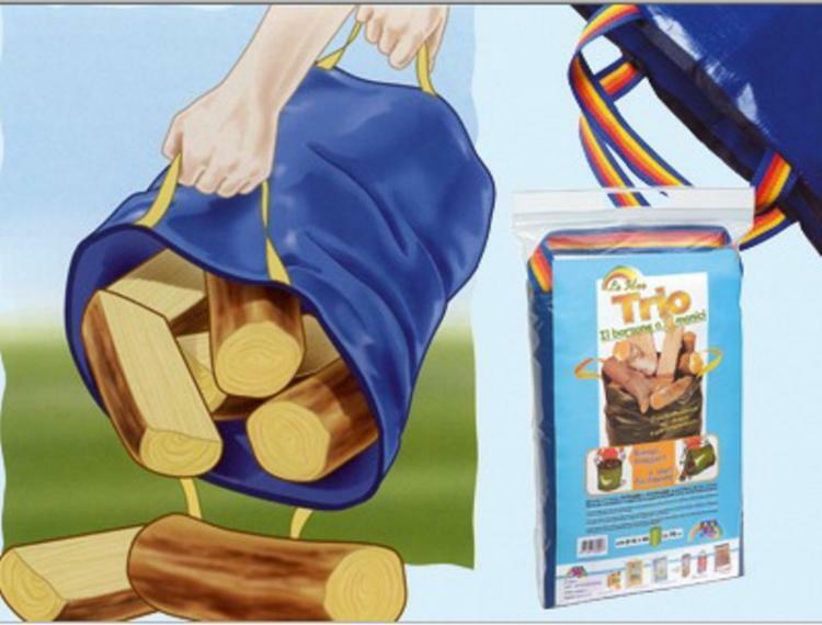 Sacco PORTALEGNA 3 MANICI BORSA TRIO PORTATUTTO 70LT per foglie