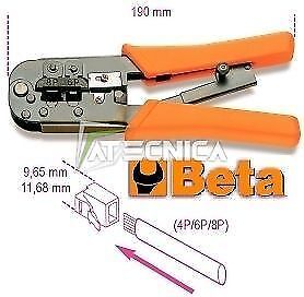 PINZA CRICCHETTO CAPICORDA BETA TOOLS 1601/PC TELEFONIA DATI PC RJ11 RJ12 RJ45