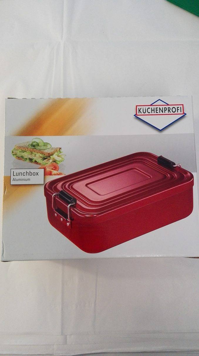 KÜCHENPROFI ROSSO CONTENITORE PORTA PRANZO IN ALLUMINIO MISURA PICCOLA NUOVO