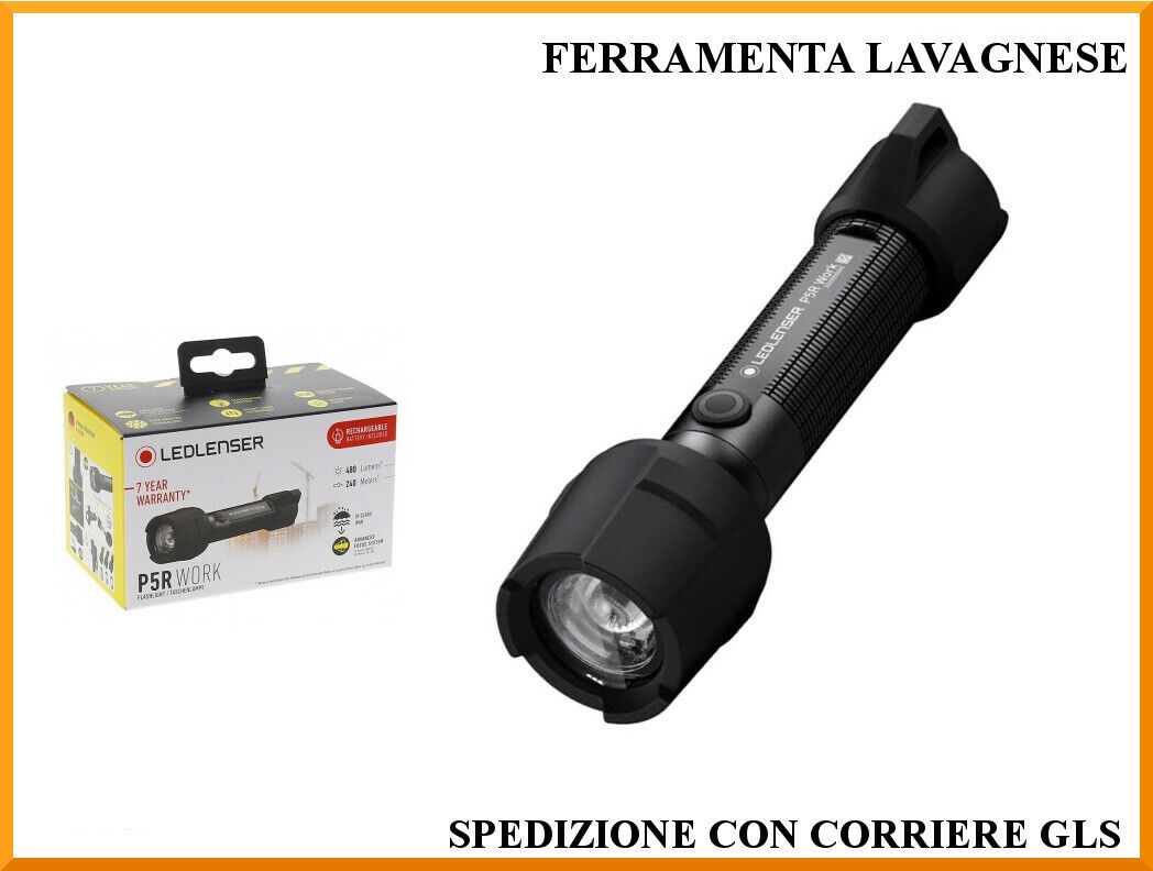 Torcia a led ricaricabile 500 lumen 250 metri Led Lenser P5R Work