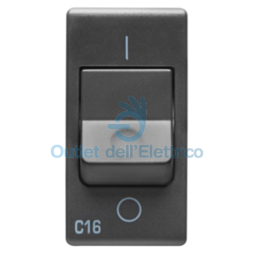 INTERRUTTORE AUTOMATICO MAGNETOTERMICO 1P C16 3KA 230V GW21433 SYSTEM NERA/BLACK