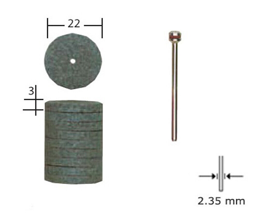 10 MOLETTE ABRASIVE IN CARBURO DI SILICIO 22 mm PROXXON COD. 28304