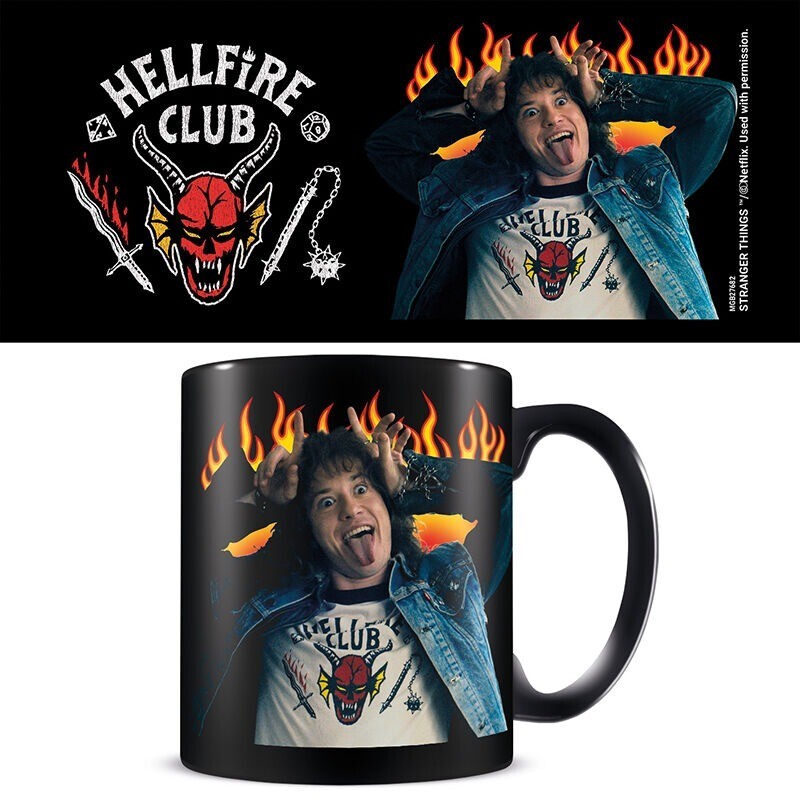 Tazza in ceramica Stranger Things Hellfire Club & Eddie black Mug 315ml Pyramid