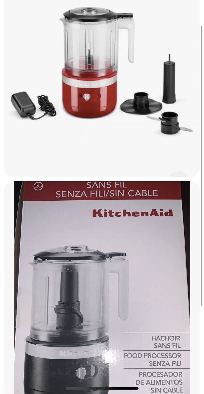 KitchenAid 5KFCB519EER tritaverdure elettrico 1,18 L 220 V Trasparente, Rosso