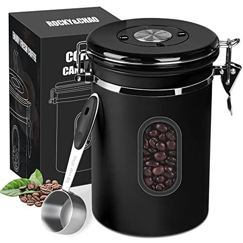ROCKY&CHAO Barattolo da caffè ermetico in acciaio inossidabile 1.8L (m6q)