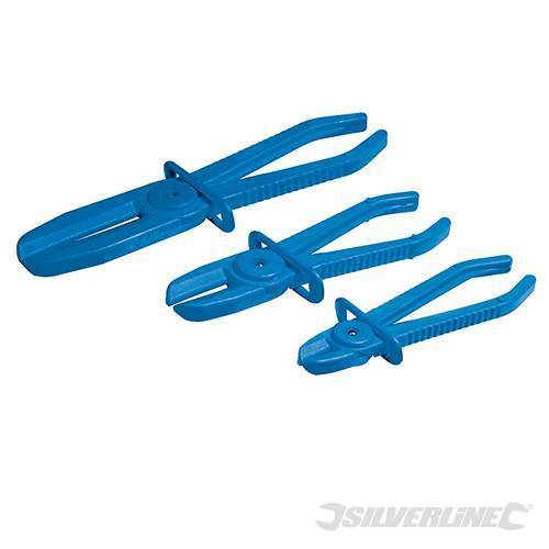 PINZE 3 PZ SERRATUBI TUBO ACQUA RAFFREDDAMENTO IN PLASTICA TUBI FRENI BLU SILV