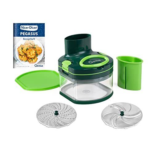 Genius Nicer Dicer Pegasus - Tritatutto per verdure, 10 pezzi, coperchio (O0o)