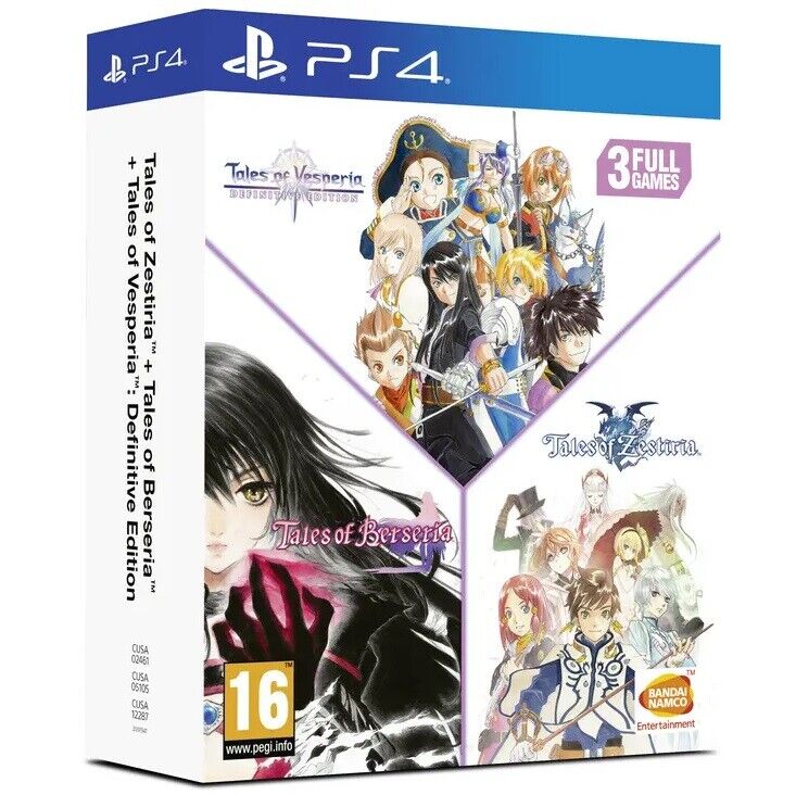 TALES OF VESPERIA + TALES OF BERSERIA +TALES OF ZESTIRIA PS4 GIOCO EU ITALIANO