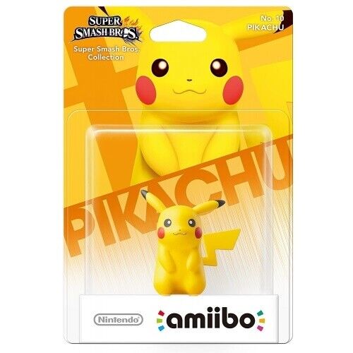 AMIIBO NINTENDO SUPER SMASH BROS COLLECTION - PIKACHU NO.10 FIGURE POKEMON NUOVO