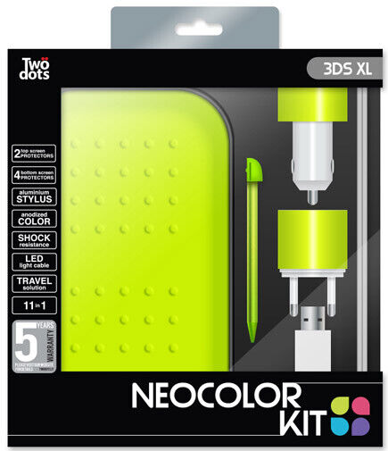 Nintendo 3DS XL Kit Accessori Color Acid Green TWO DOTS