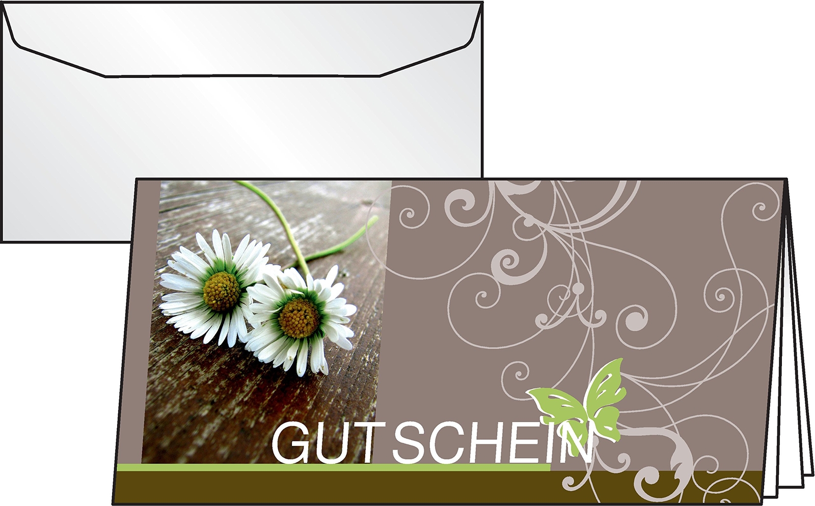 Sigel DC401 "Gutschein" Cards Including Transparent Envelopes DIN long 220 +100