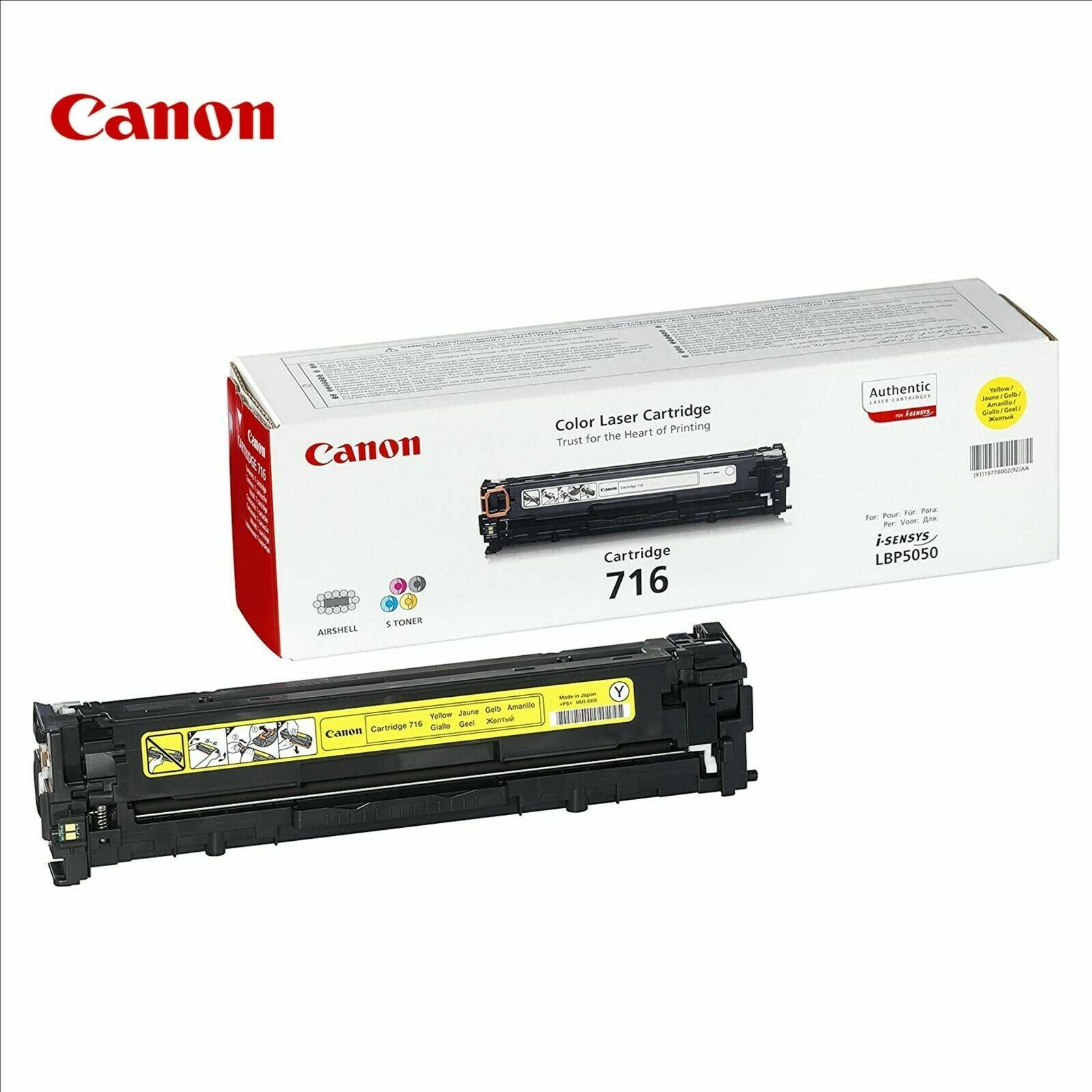 TONER CANON 716 GIALLO  ORIGINALE 1977B002 LBP 5050 N MF 8050 CN LBP 5050
