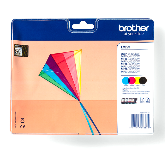 MULTIPACK BROTHER LC-223 CARTUCCE ORIGINALI DCP-J4120DW,MFC-J4620DW,MFC-J5620DW