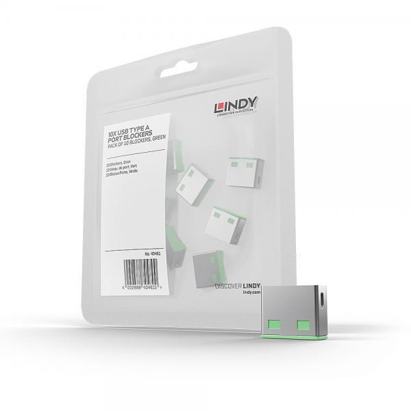 Port Blocker USB Tipo A (senza chiave) - 10 Pezzi, Verde