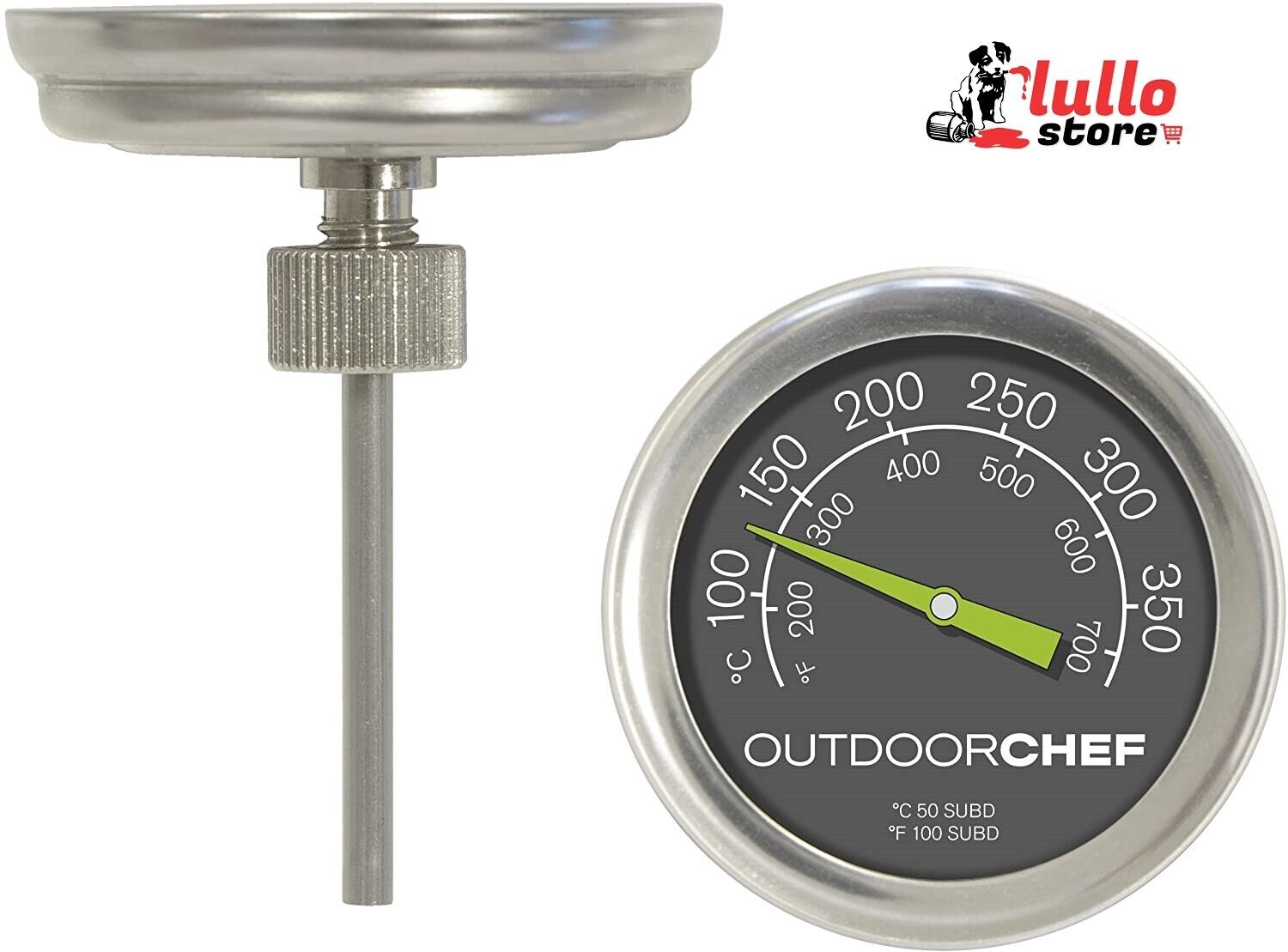 OUTDOORCHEF Char-Broil Termometro Barbecue Colore Argento, 7 x 5.3 cm