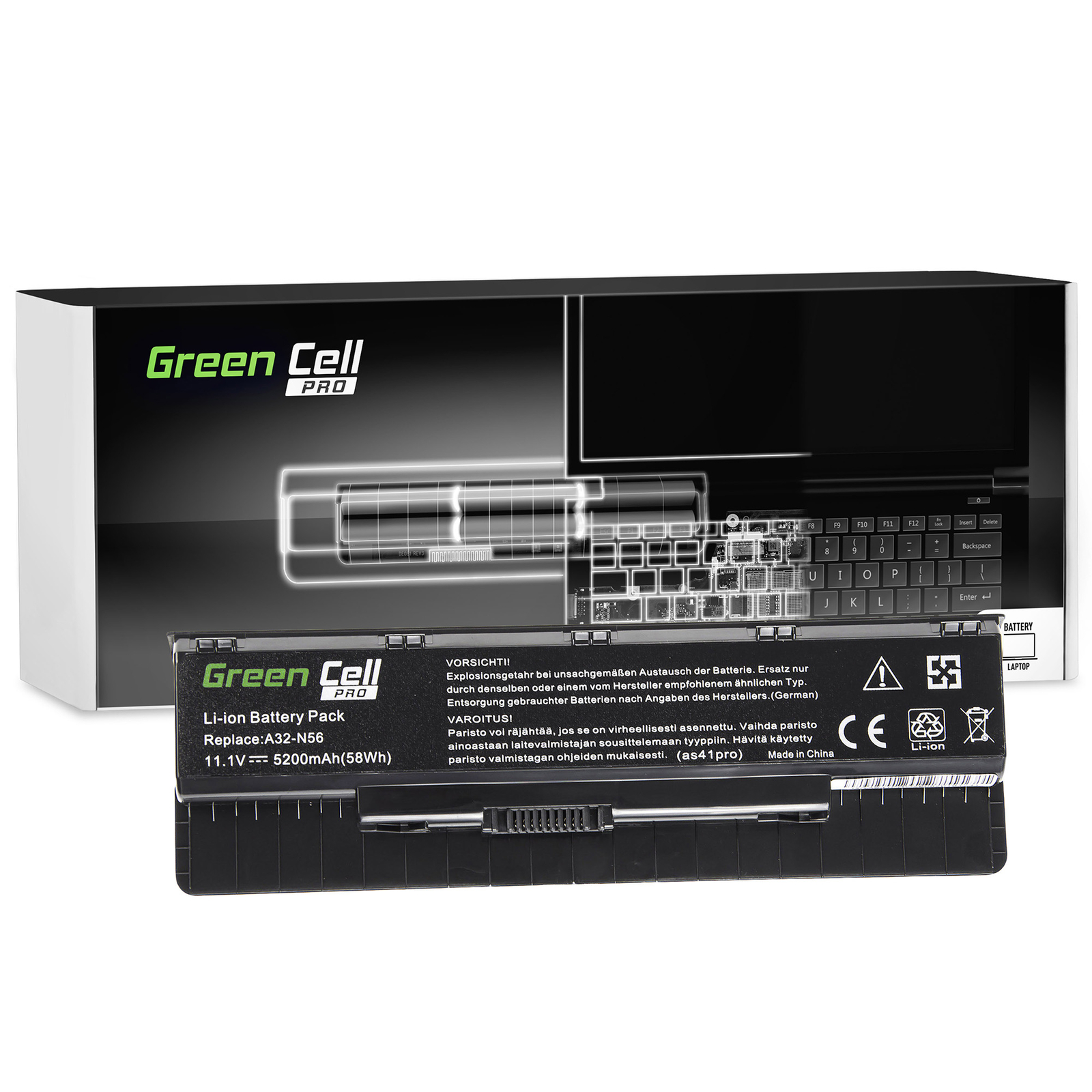 Batteria A32-N56 A31-N56 A33-N56 per Asus 5200mAh