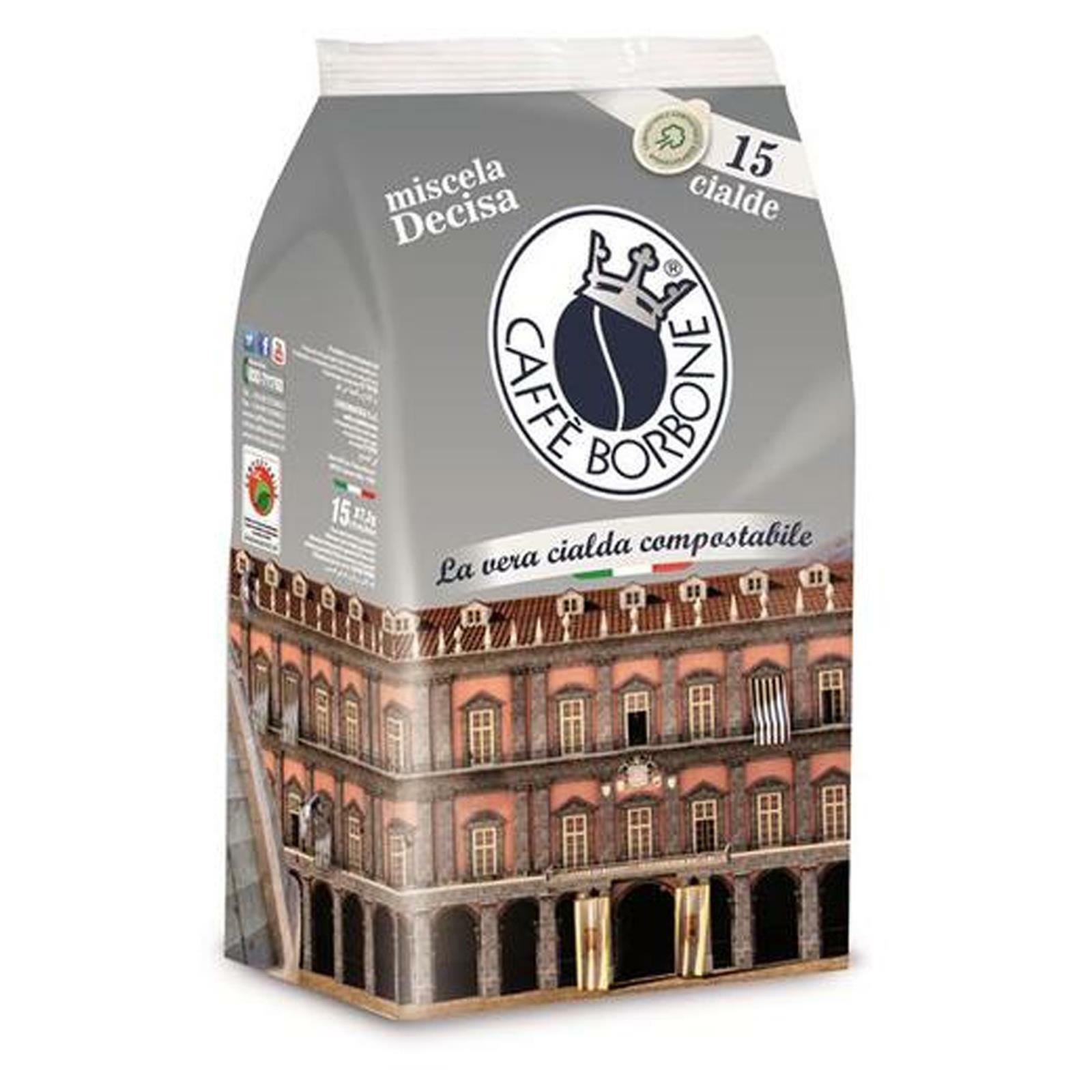 15 CIALDE CAFFE' BORBONE MISCELA NERA DECISA ESPRESSO NAPOLETANO CREMOSO