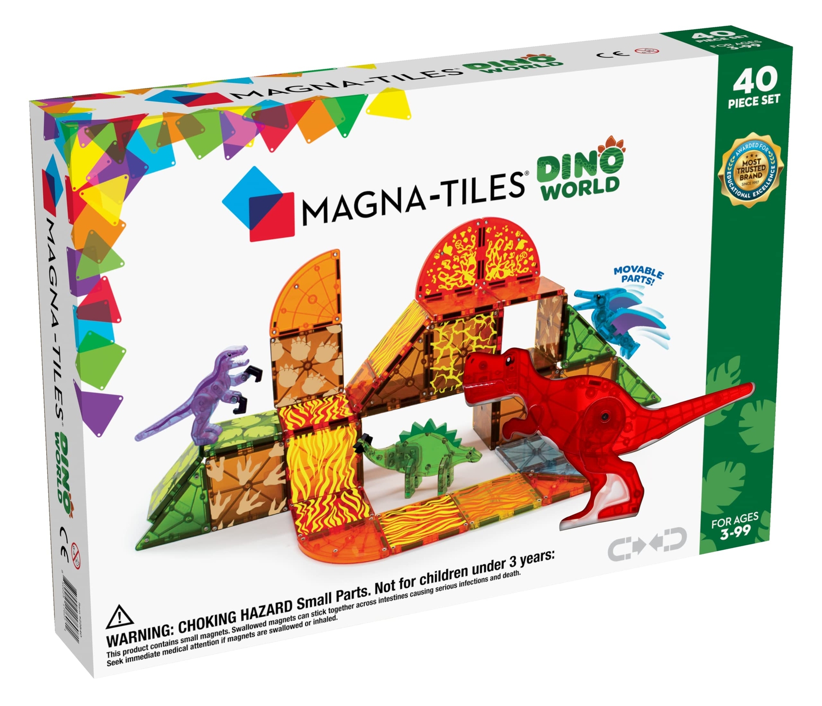 Magna Tiles - Dino World Set - Magnetic Speelgoed 40 Pieces
