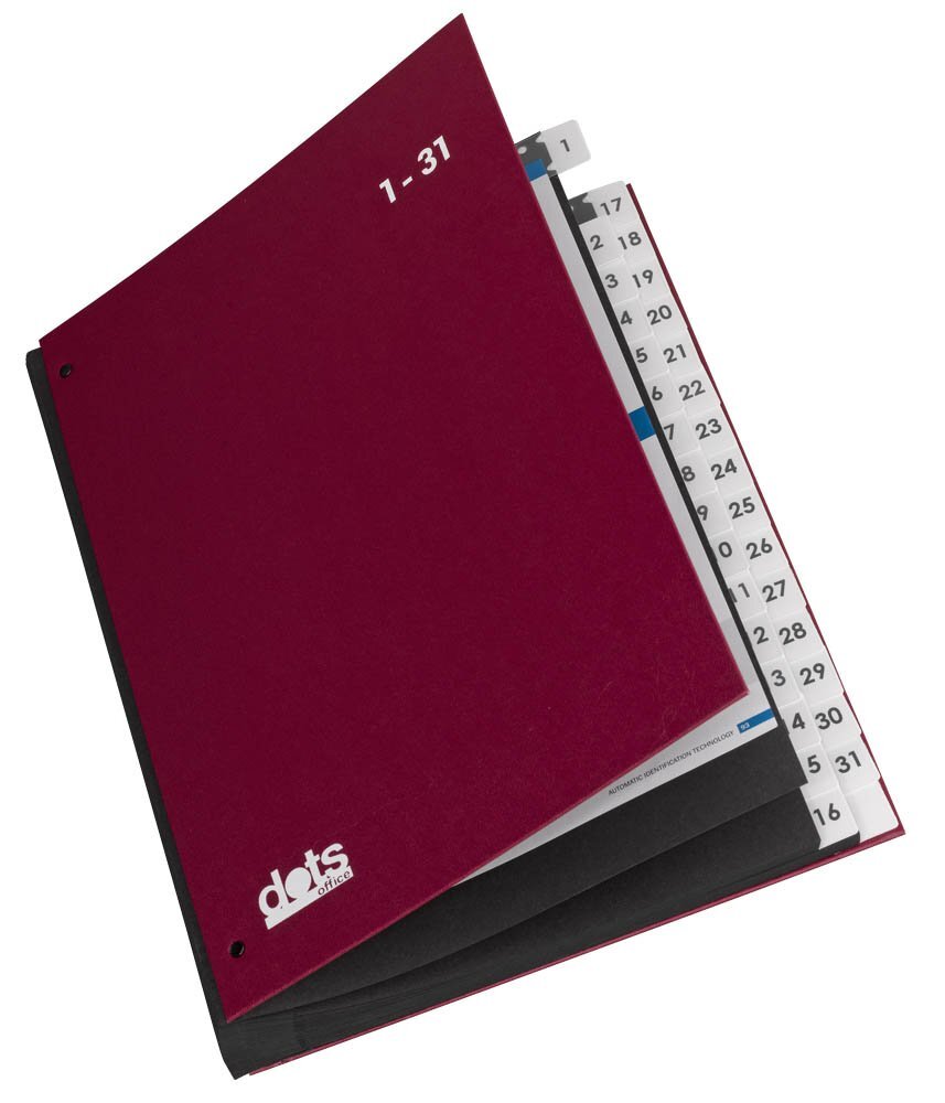 Dots Organiser File 1-31 Red