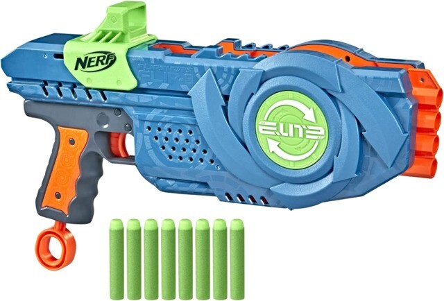 HASBRO NERF ELITE 2.0 FLIPSHOTS FLIP-8 BLASTER CON 8 DARDI