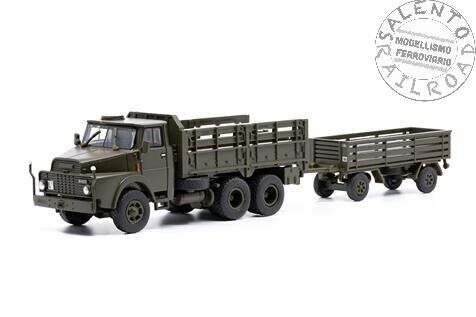 Arwico 85.005134 camion militare Henschel HS 3-14 HA 6x6 con rimorchio aperto in