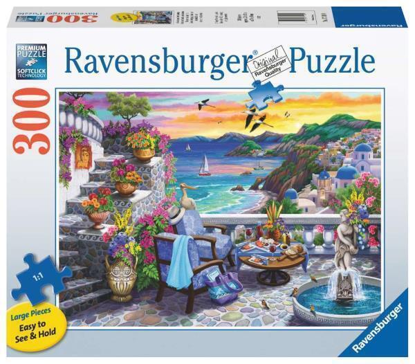 Puzzle 300 elementów. Zachód słońca nad Santorini