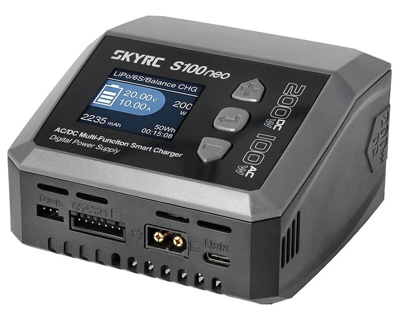 SkyRC Caricabatterie S100 Neo LiPo 1-6S 10A 100W AC SK100202-01 modellismo