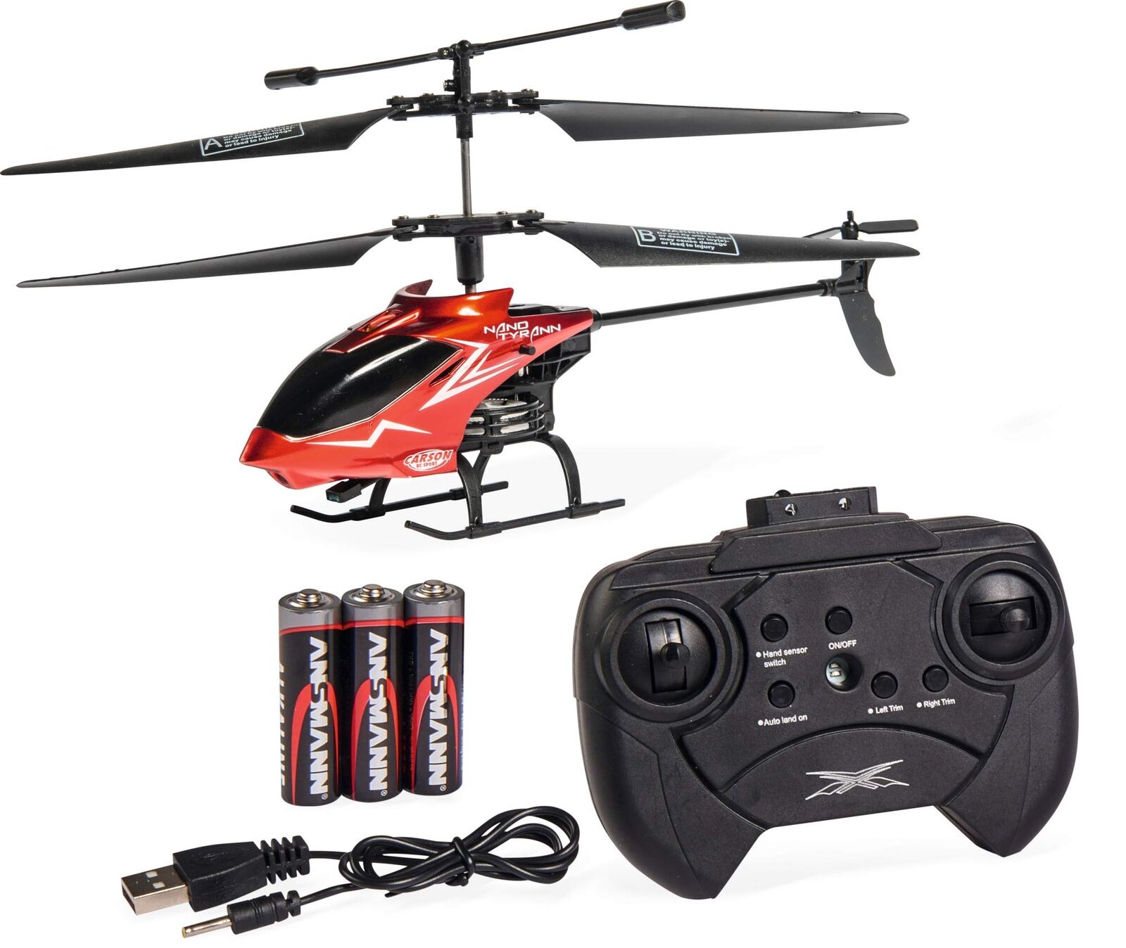 Carson 500507070 Helikopter Nano Tyrant Mini RC Helicopter, Robust RTF (Ready to