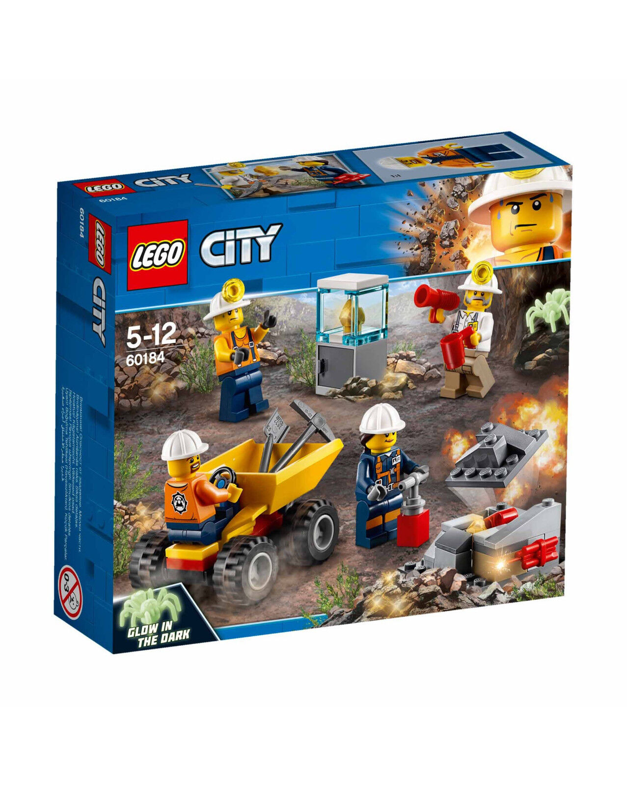 LEGO CITY MINING   TEAM DELLA MINIERA    5-12 ANNI  GLOW IN THE DARK  ART 60184