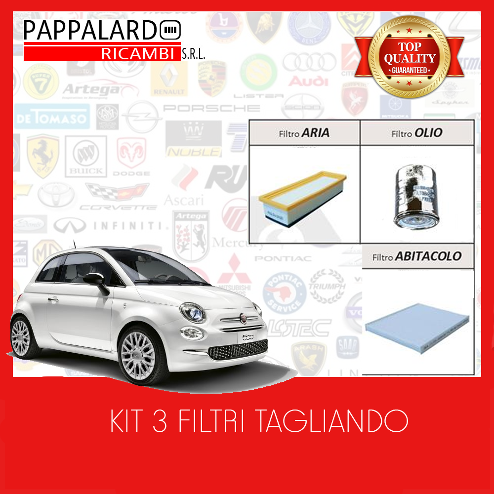 KIT TAGLIANDO 3 FILTRI FIAT PANDA 1.2 FIAT 500 LANCIA YPSILON Y 1.2 Da 09/2011