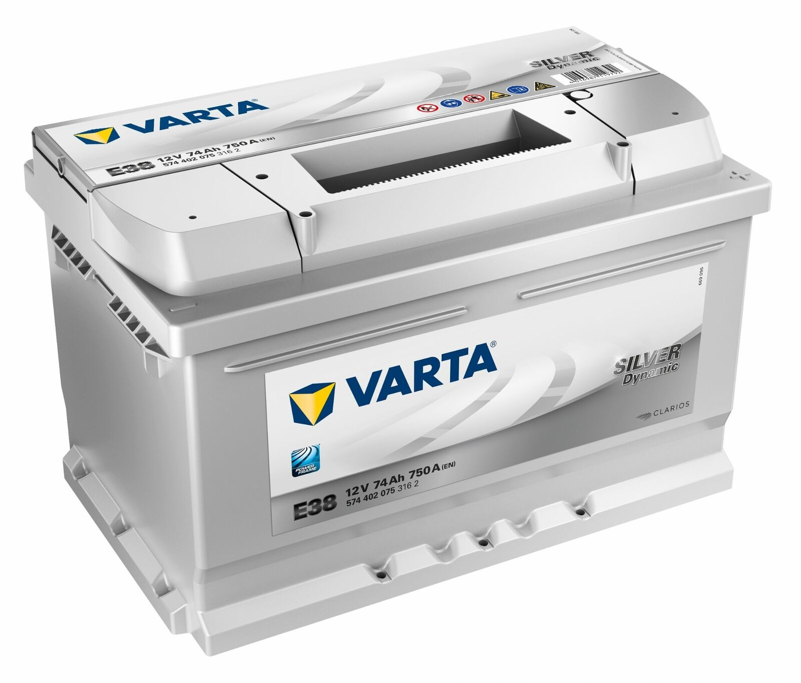 BATTERIA AUTO VARTA SILVER 74Ah 750A 12v +DX = FIAMM 7905154 74 AH