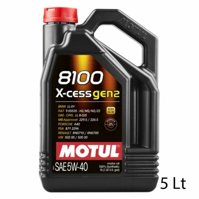 OLIO MOTORE AUTO 8100 X-cess 5W-40 MOTUL 100% SINTETICO nuova generazione 5lt