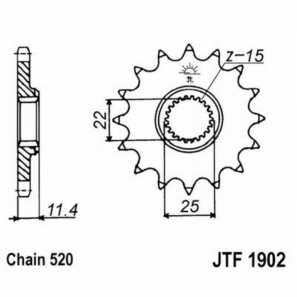 PIGNONE JT 1902 z14  PER KTM 620 LC4 SX 4T 1994-1999