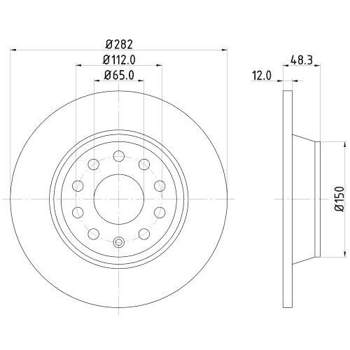 HELLA 8DD 355 112-141 Bremsscheibe (O2r)