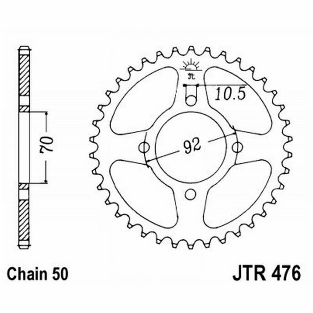 CORONA DI TRASMISSIONE ACCIAIO JT SPROCKETS 41 DENTI JTR476.41