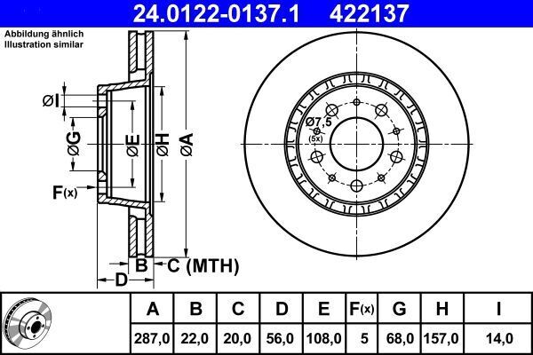 ATE Discofreno  24.0122-0137.1