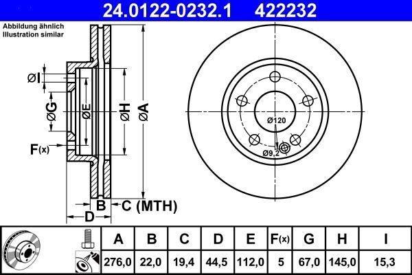 ATE Discofreno  24.0122-0232.1