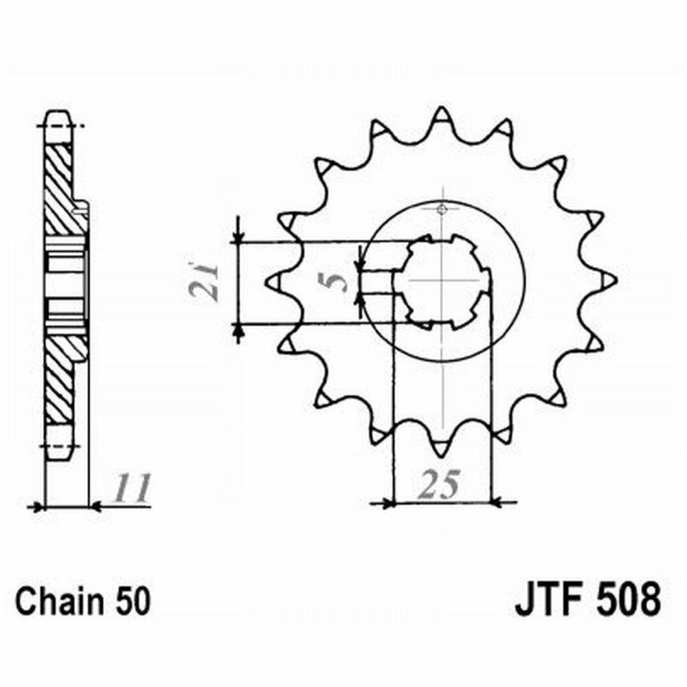 PIGNONE DI TRASMISSIONE ACCIAIO JT SPROCKETS 16 DENTI JTF508.16