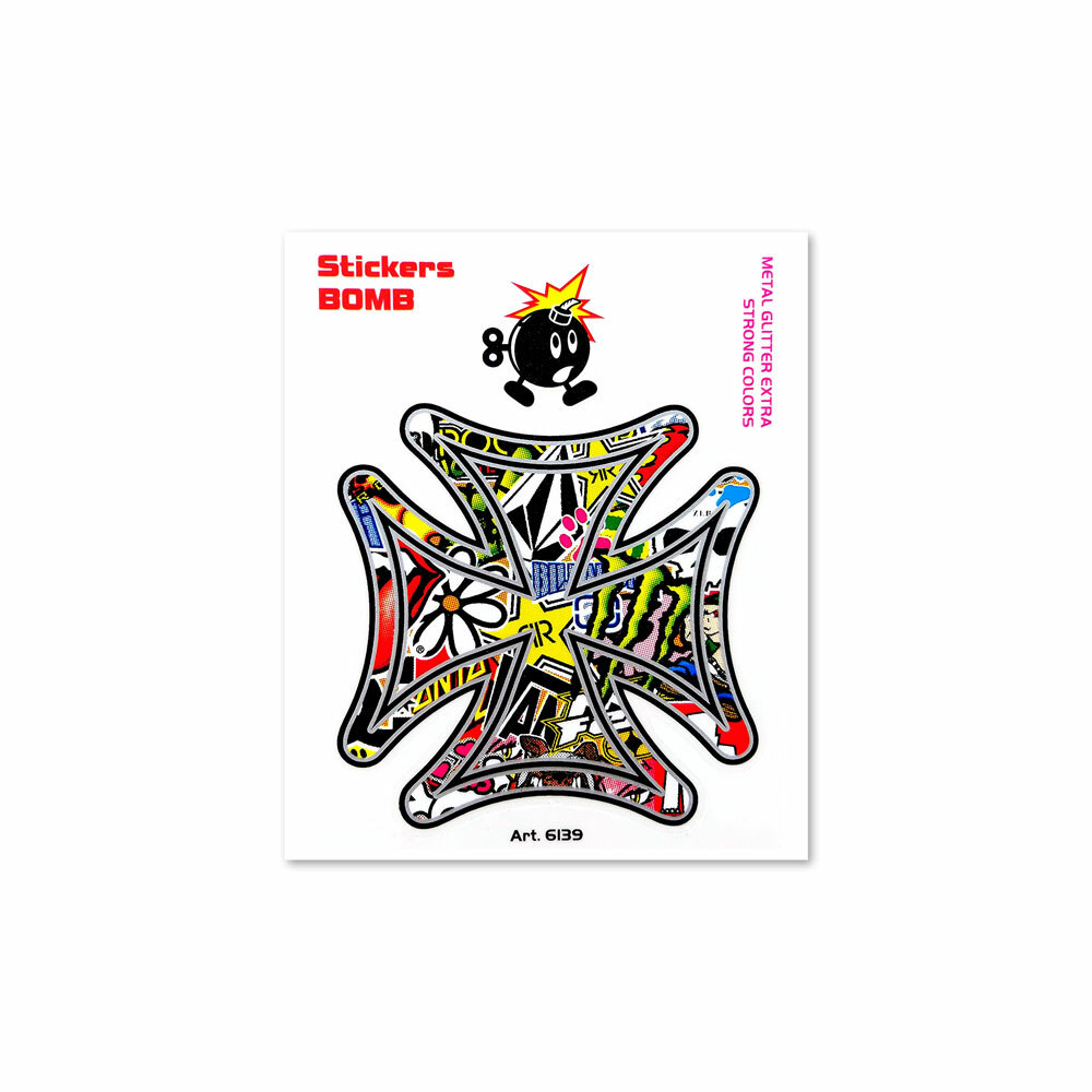 Adesivi Stickers Bomb Croce 10 x 12 cm