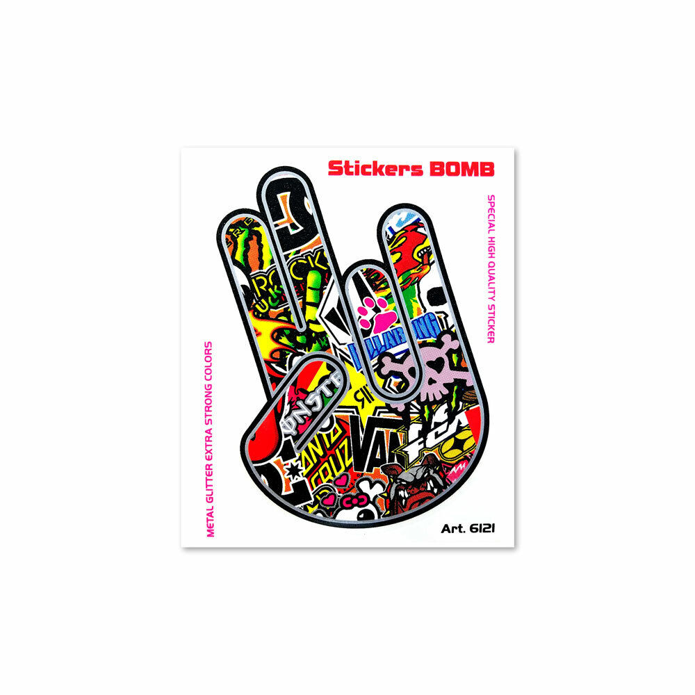 Adesivi Stickers Bomb Mano Shocker 10 x 12 cm