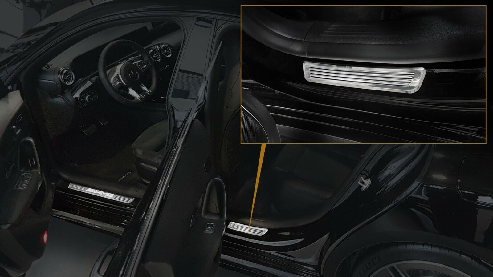 per MERCEDES GLC / GLC COUPE 2015-2022 BATTITACCO PROTEZIONE SOGLIA INDIETRO