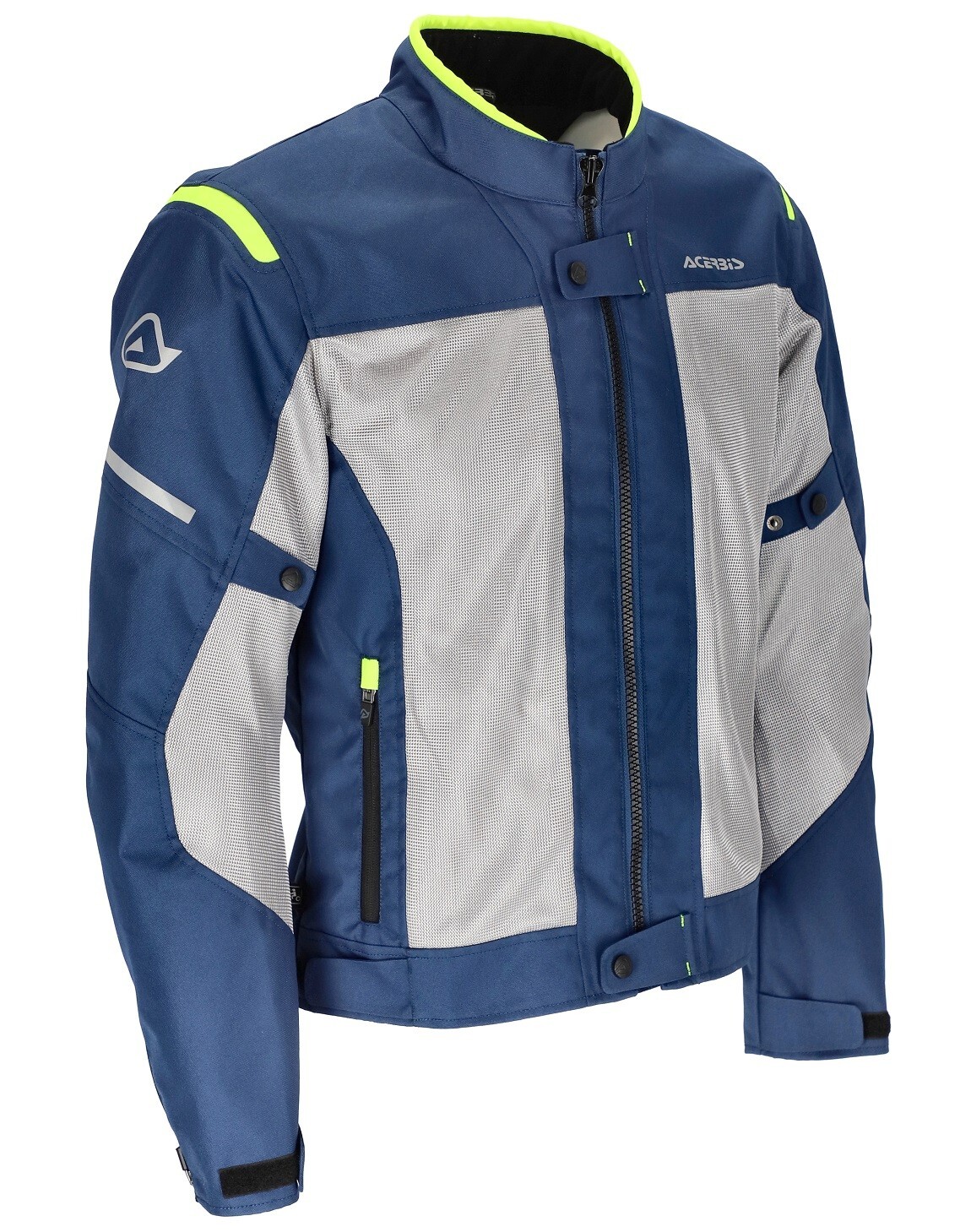 GIACCA MOTO ACERBIS ESTIVA TRAFORATA RAMSEY CE VENTED BLU GIALLO FLUO  TG XL