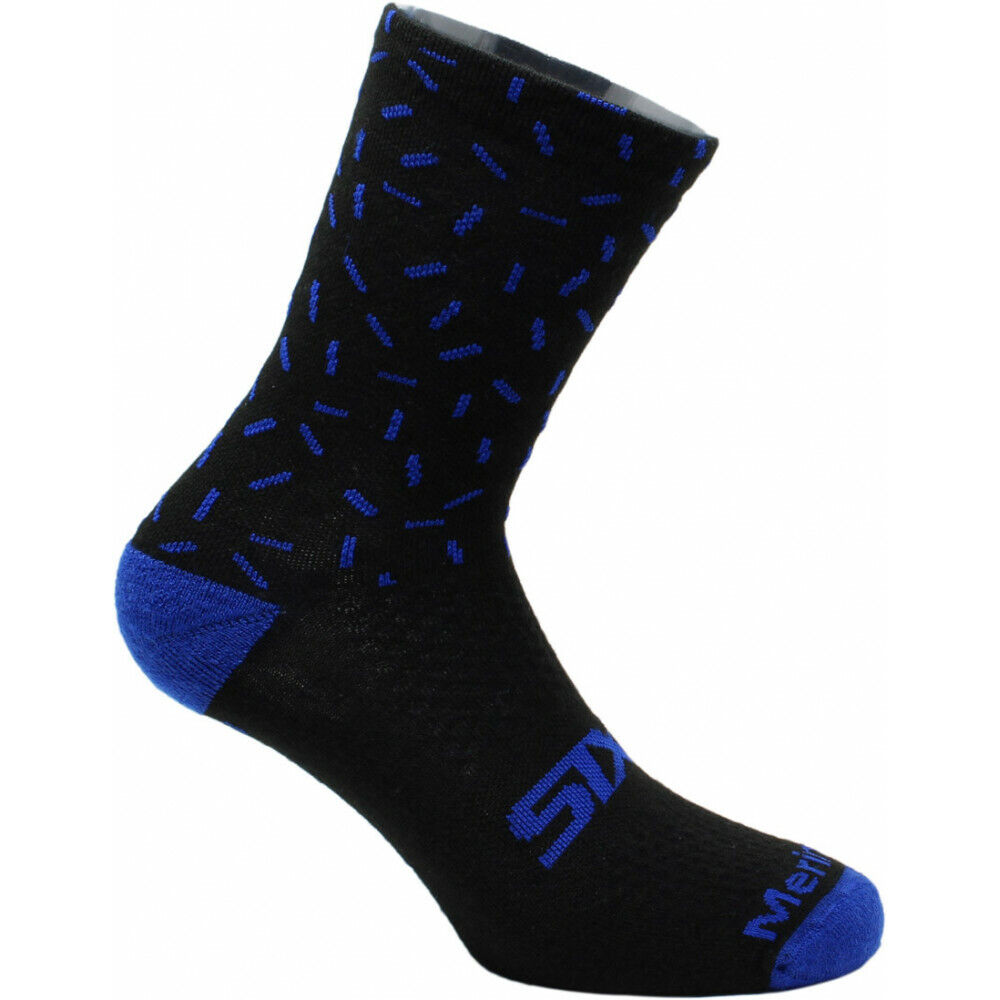 CALZA CORTA LANA MERINO BLACK BLU LINE MERINOS SOCKS SIXS SIZE 36/39