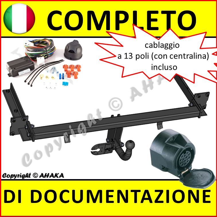 Gancio di traino per Opel Astra H Caravan SW Familiare 04- fisso centralina 13p
