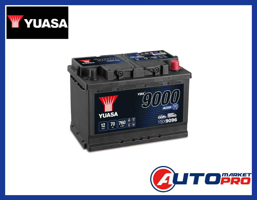 YUASA YBX9096 BATTERIA AGM AD ALTE PRESTAZIONI 12V 70AH 760A SERIE YBX9000
